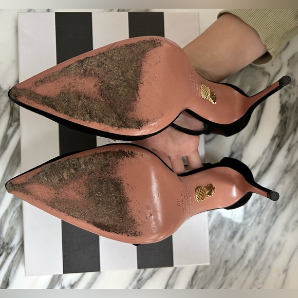 COPY - Aquazzura Parisienne 105 Pump Black Suede Size 38 - Picture 9 of 10
